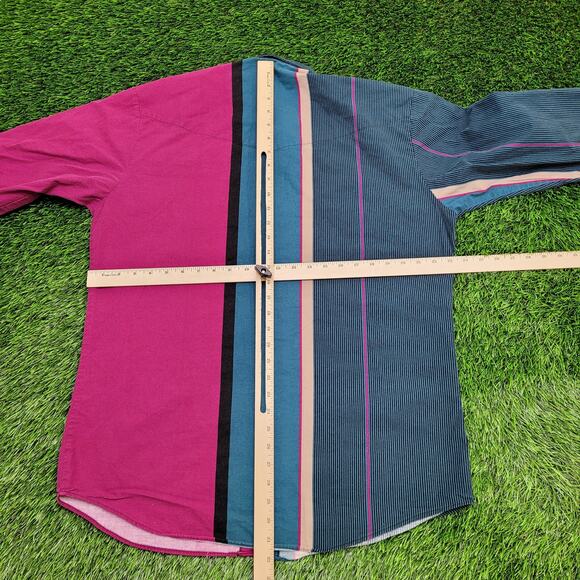 Vintage Roper Two-Toned Western Button Shirt Large 23x32 Baggy - Picture 3 of 13